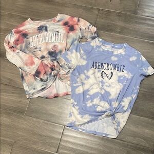 2 Abercrombie & Fitch Kids Tie-Dye Tees - Pink and Blue.  Long and short sleeves